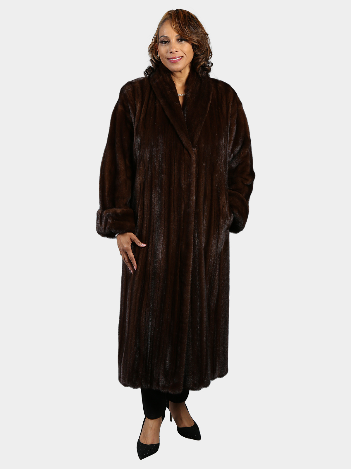 Woman's Neiman Marcus Mahogany Female Mink Fur Coat
