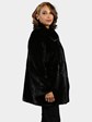 Woman's Black Semi Sheared Mink Fur Jacket