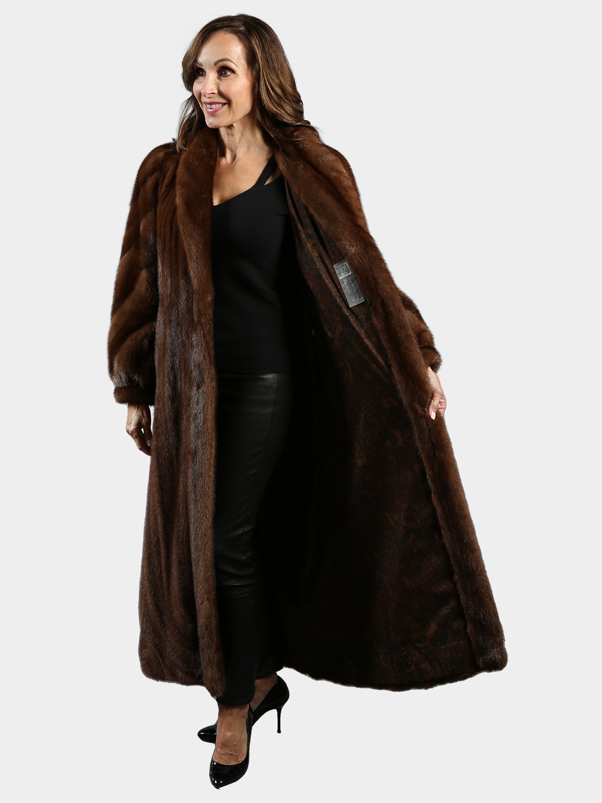 Woman's Demi Buff Female Mink Fur Coat with Directional Body - Estate Furs