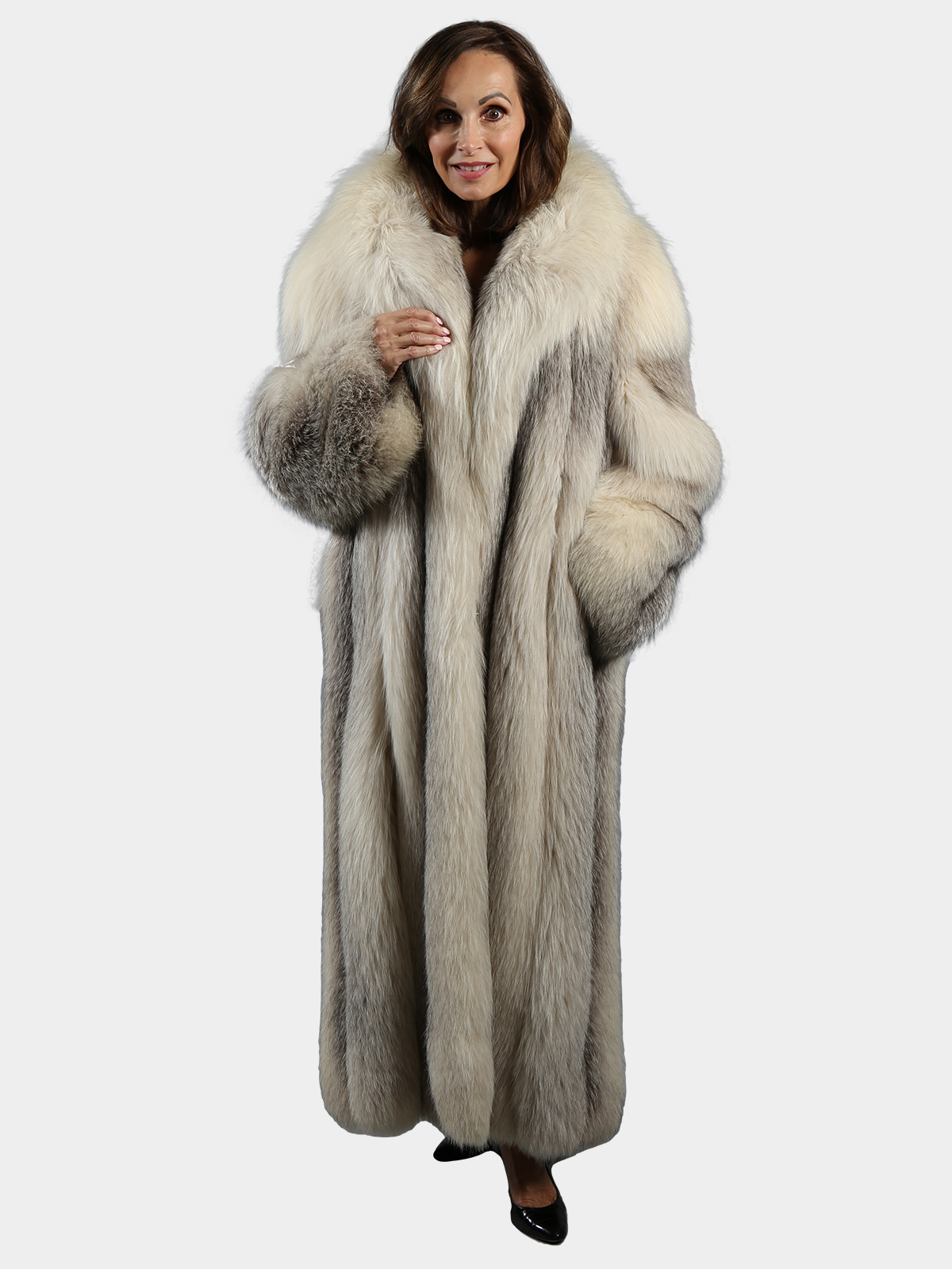 Woman's Silver Shadow Fox Fur Coat