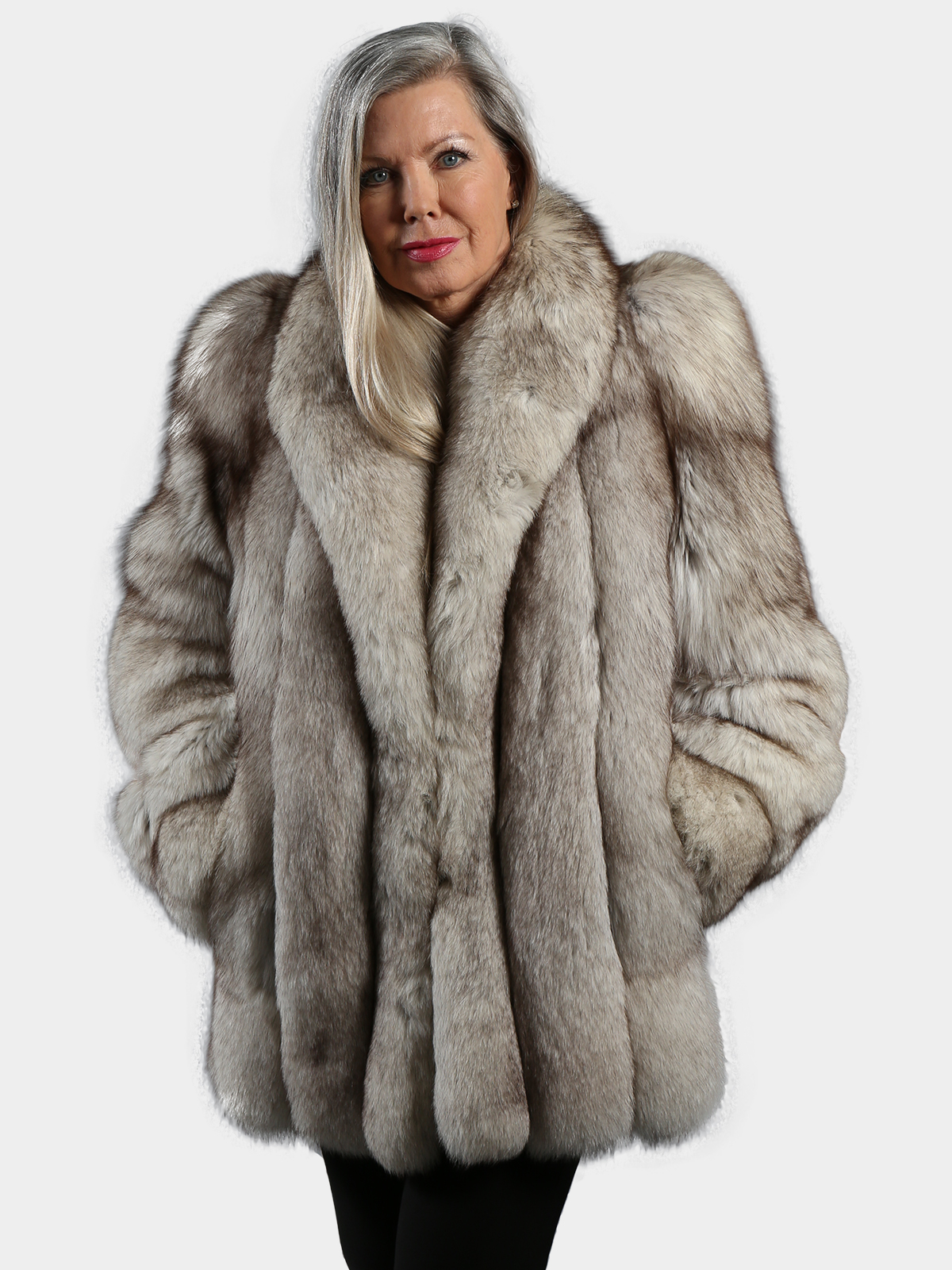 Woman's Christian Dior Natural Blue Fox Fur Jacket