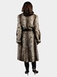 Woman's Animal Print Stenciled Goat Fur Coat