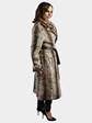 Woman's Animal Print Stenciled Goat Fur Coat