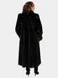 Woman's Ranch Female Mink Fur Coat with Sable Collar and Cuffs