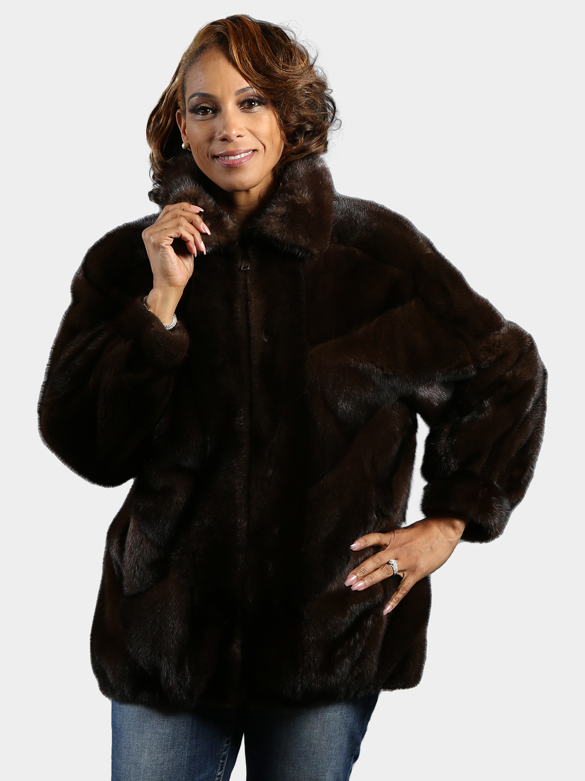 Woman's Deep Mahogany Mink Fur Jacket