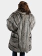 Woman's Plus Size Silver Fox Fur 3/4 Coat