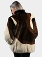 Woman's Three Color Mink Fur Zipper Jacket