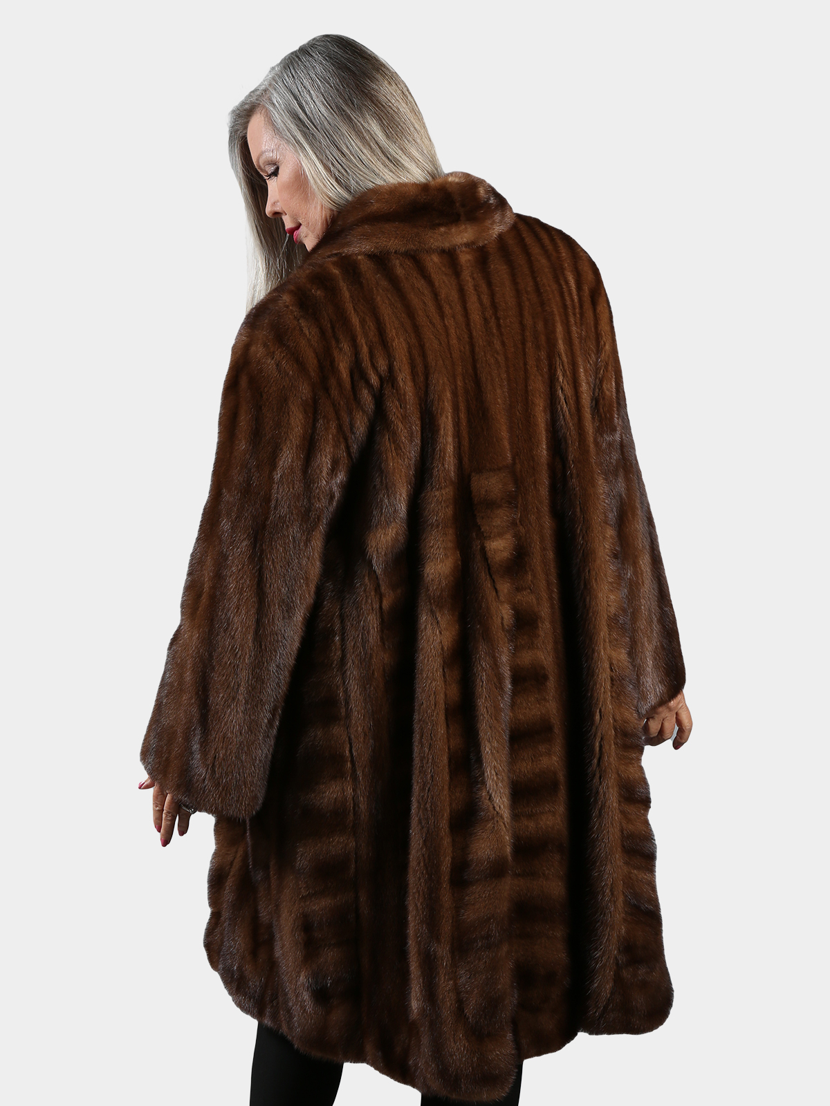 Woman's Plus Size Demi Buff Female Mink Fur Swing 7/8 Coat - Estate Furs