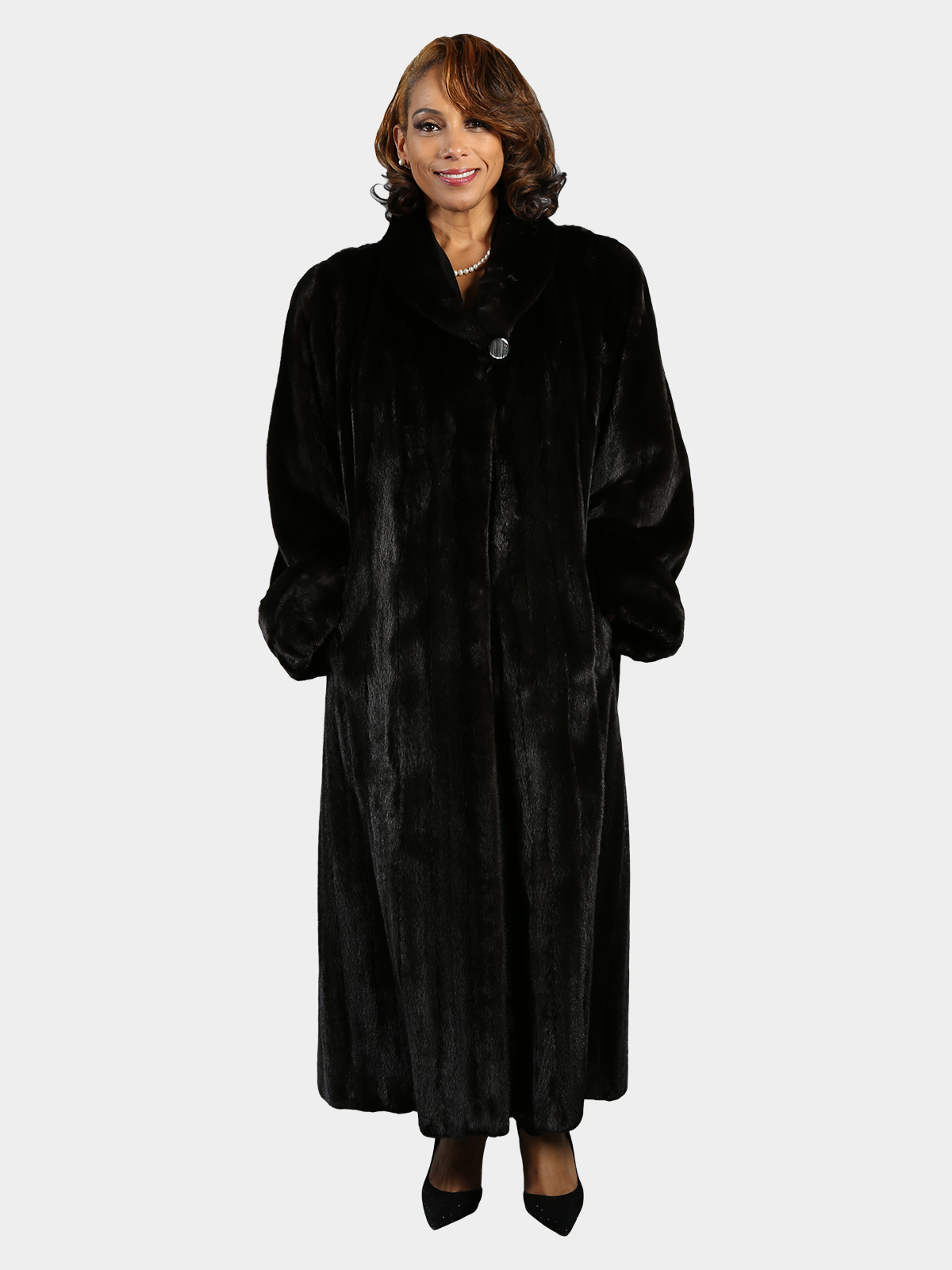 Woman's Plus Size Blackglama Female Mink Fur Coat