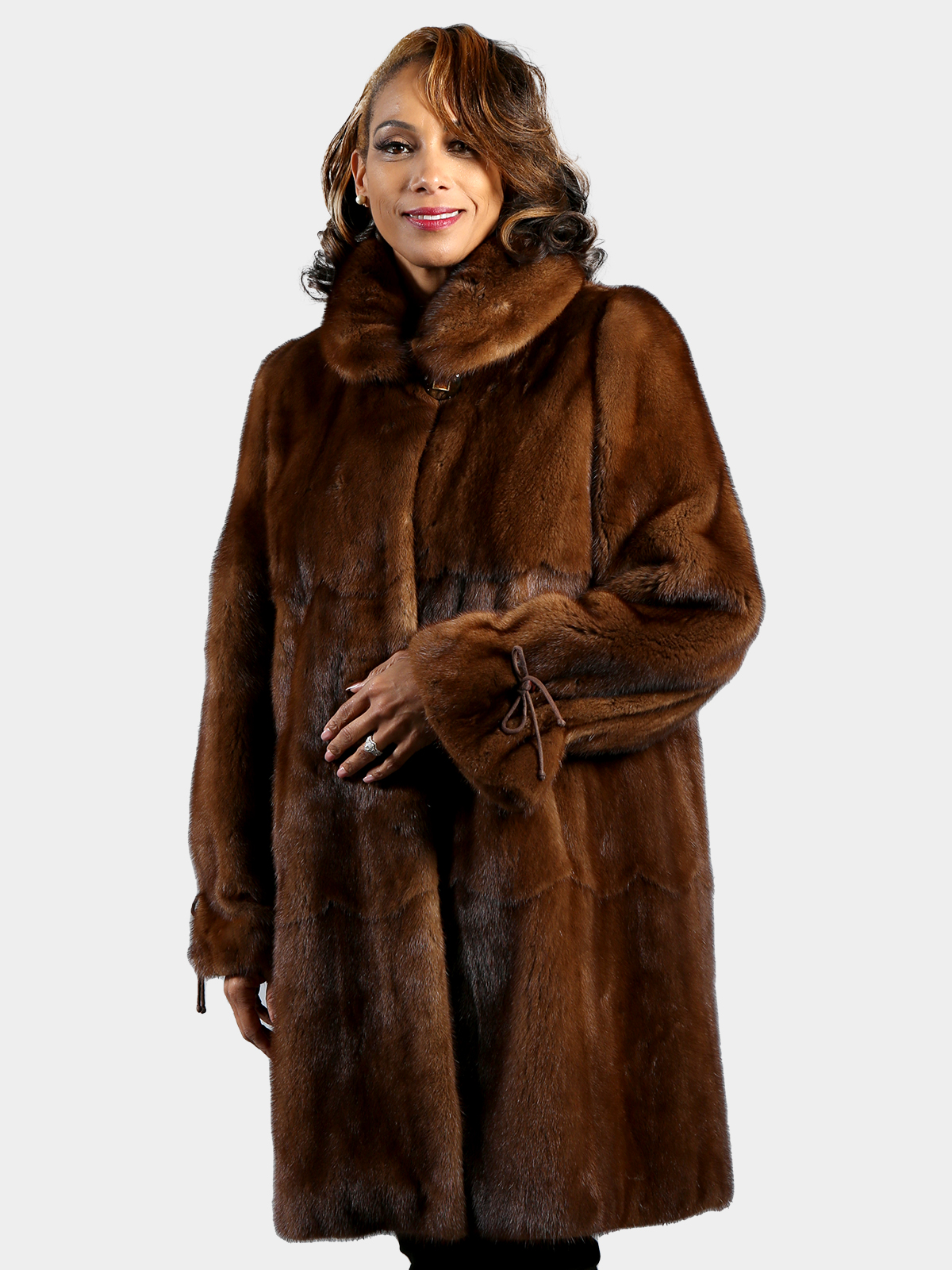 Woman's Demi Buff Female Mink Fur 3/4 Coat