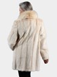 Woman's Blush Mink Fur Stroller with Fox Tuxedo Front