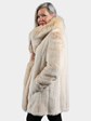 Woman's Blush Mink Fur Stroller with Fox Tuxedo Front