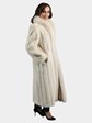 Woman's Tourmaline Mink Fur Coat with Fox Tuxedo Front