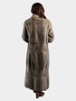 Woman's Bleached Blue Iris Female Mink Fur Coat Reversible to Grey Dyed Skin