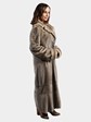 Woman's Bleached Blue Iris Female Mink Fur Coat Reversible to Grey Dyed Skin