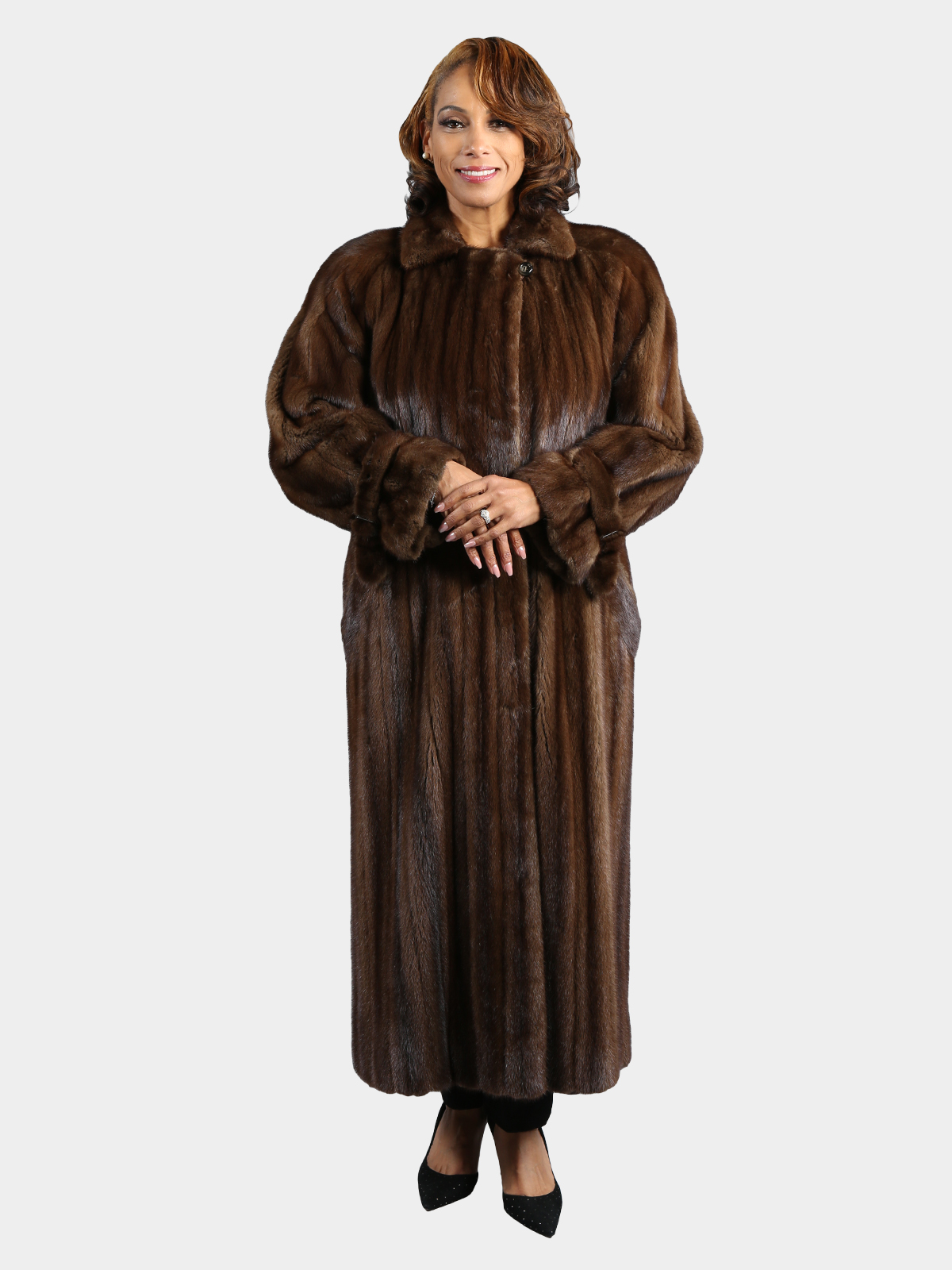 Woman's Mahogany Female Mink Fur Coat