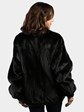 Woman's Ranch Female Mink Fur Jacket Reversing to Black Leather