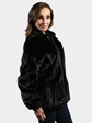 Woman's Ranch Female Mink Fur Jacket Reversing to Black Leather