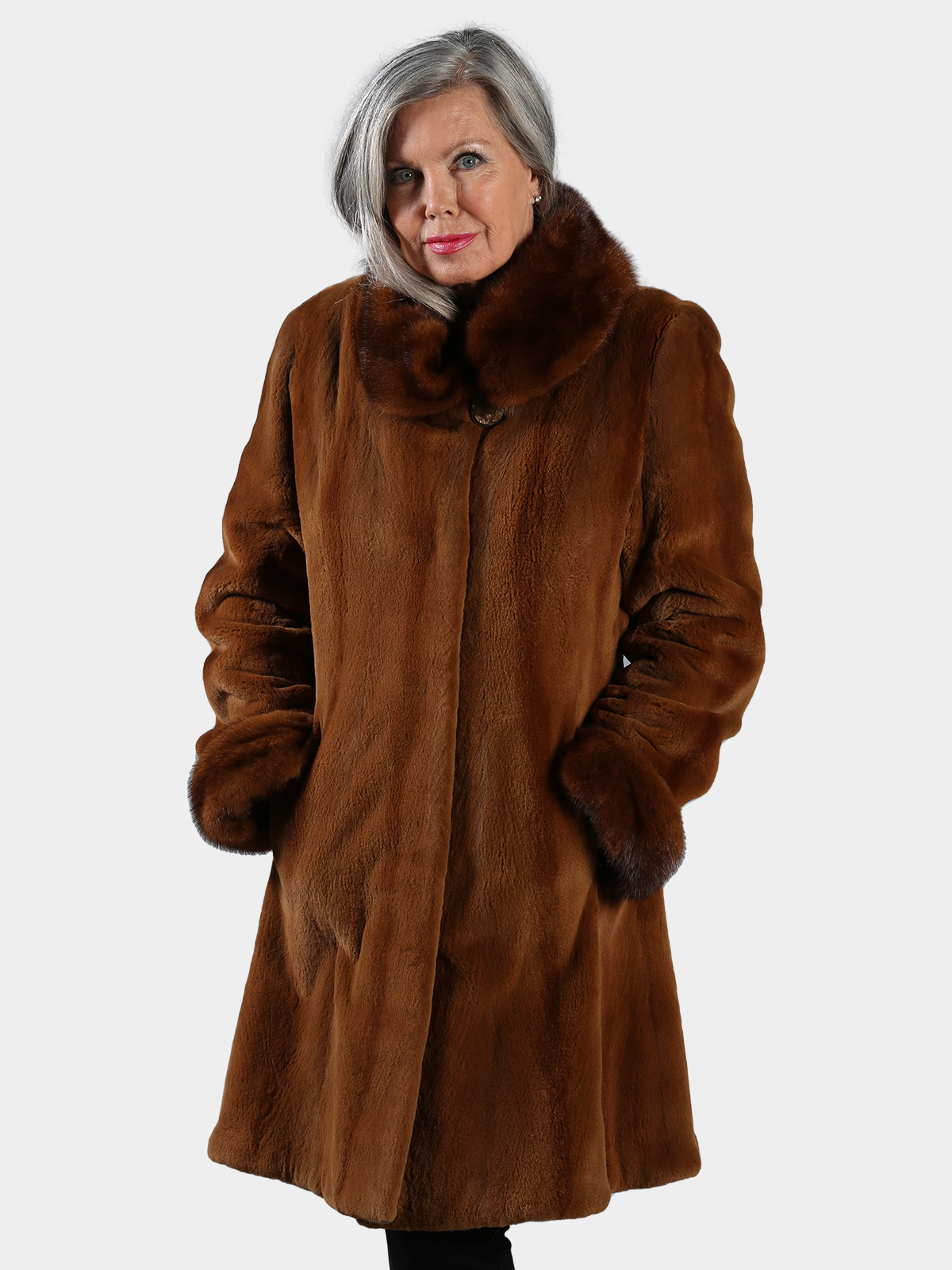 Woman's Whiskey Sheared Mink Fur Stroller