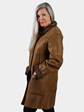 Woman's Tan Christ Shearling Lamb Fur Stroller (Reversible)