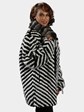 Woman's Black and White Mink Fur Jacket