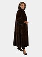 Woman's Mahogany Female Mink Fur Directional Coat