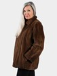 Woman's Brown Sheared Mink Fur Jacket