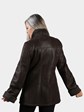 Woman's Brown Christ Shearling Lamb Fur Jacket