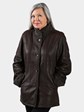 Woman's Brown Christ Shearling Lamb Fur Jacket