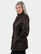 Woman's Brown Christ Shearling Lamb Fur Jacket