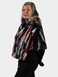 Woman's Multicolored Mink Fur Cape