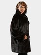 Woman's Plus Size Dark Mahogany Female Mink Fur Stroller