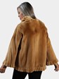 Woman's Zuki Gold Sheared Mink Fur Jacket Reversing to Suede