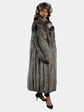 Woman's Silver Fox Fur Coat with Headband