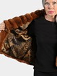 Woman's Whiskey Dyed Chinchilla Fur Jacket with Headband