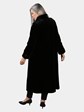 Woman's Black Sheared Mink Fur Coat Reversing to Rain Taffeta