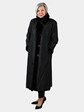 Woman's Black Sheared Mink Fur Coat Reversing to Rain Taffeta