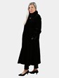 Woman's Black Sheared Mink Fur Coat Reversing to Rain Taffeta