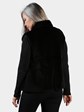 Woman's Black Sheared Mink Fur Vest Reversible to Leather