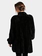 Woman's Plus Size Black Paula Lishman Knit Sheared Beaver Fur Stroller