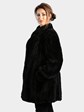 Woman's Plus Size Black Paula Lishman Knit Sheared Beaver Fur Stroller