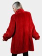 Woman's Plus Size Red Rex Rabbit Knit Fur Stroller