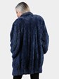 Woman's Plus Size Paula Lishman Denim Blue Knit Sheared Beaver Fur Stroller