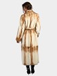 Woman's Bleached Mahogany Semi Sheared Mink Fur Coat (Reversible)