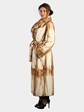 Woman's Bleached Mahogany Semi Sheared Mink Fur Coat (Reversible)