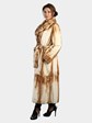 Woman's Bleached Mahogany Semi Sheared Mink Fur Coat (Reversible)