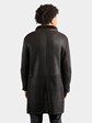 Man's New Brown Shearling Lamb Fur 3/4 Coat