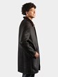Man's New Brown Shearling Lamb Fur 3/4 Coat
