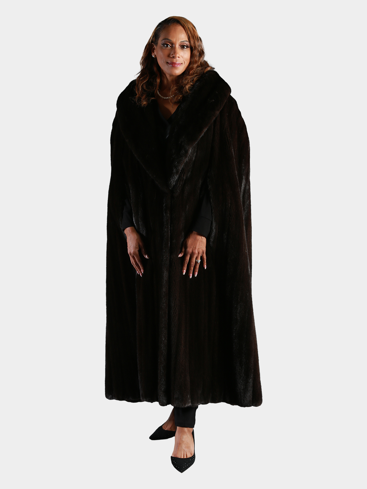 Woman's Plus Size Ranch Female Mink Fur Cape