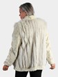 Woman's Blue Fox Fur Jacket with Sheared Mink Sleeves and Front